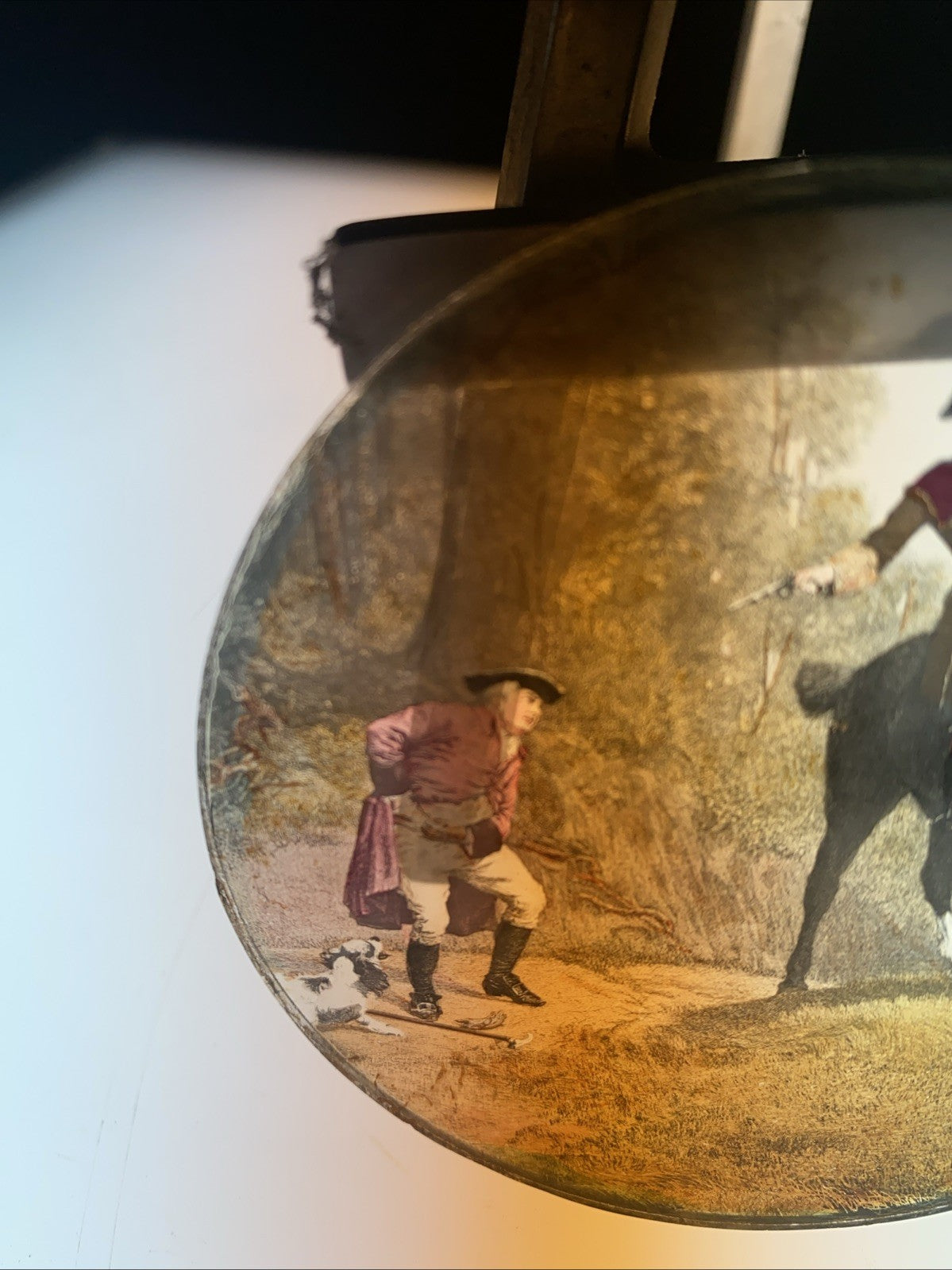 Magic Lantern Victorian Glass Round Handpainted Slide The Highway Man (1123)