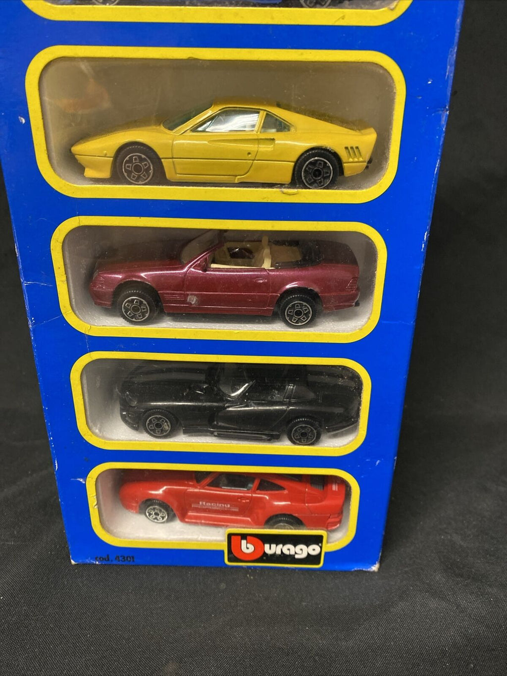Vintage 1990's BBurago 5x Metal Car Models Cod. 4301 Diecast Mint Made in Italy