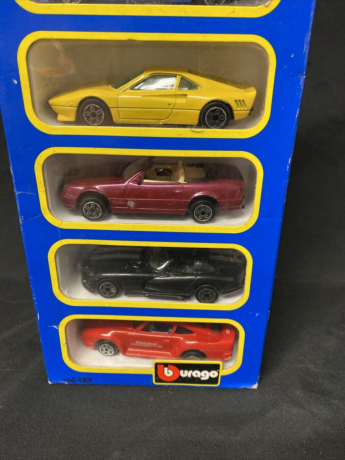 Vintage 1990's BBurago 5x Metal Car Models Cod. 4301 Diecast Mint Made in Italy