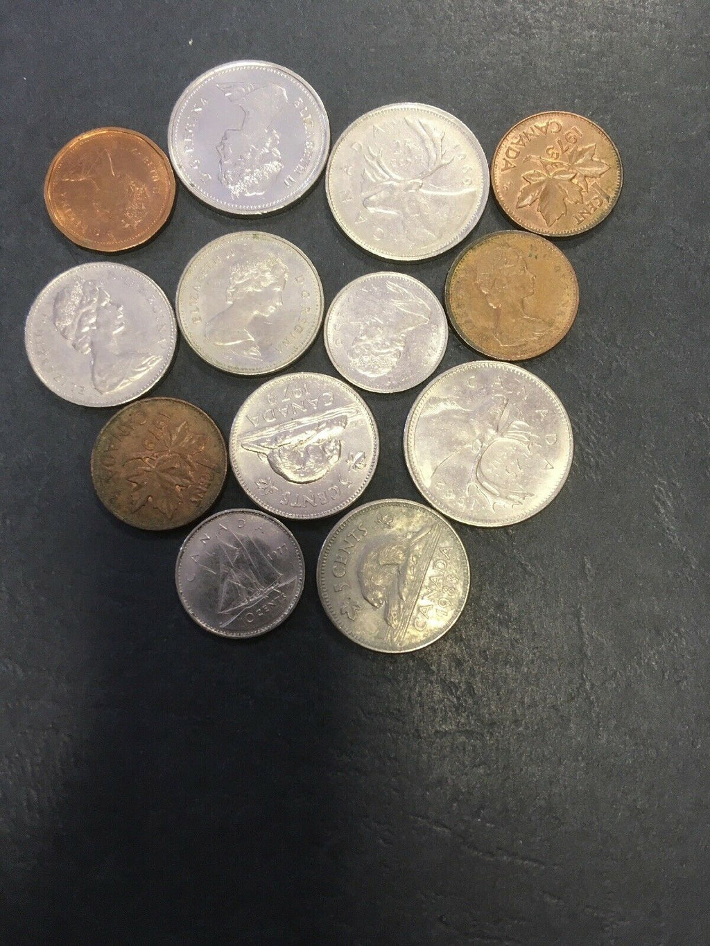 Canadian Coins Canada x 13 60's 70's 80's Assorted - (2841)