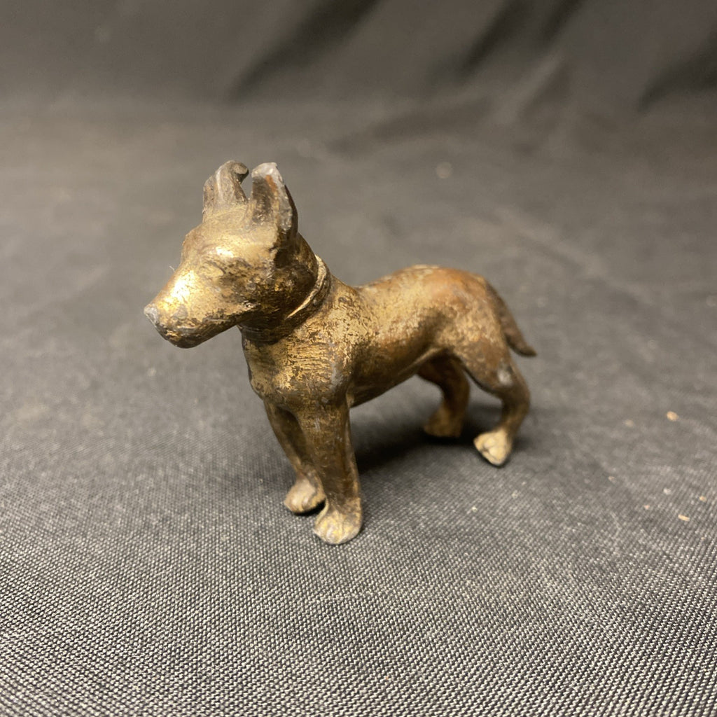 Brass Dog Alsation German Made in Germany Well Made 6cm - (1752)