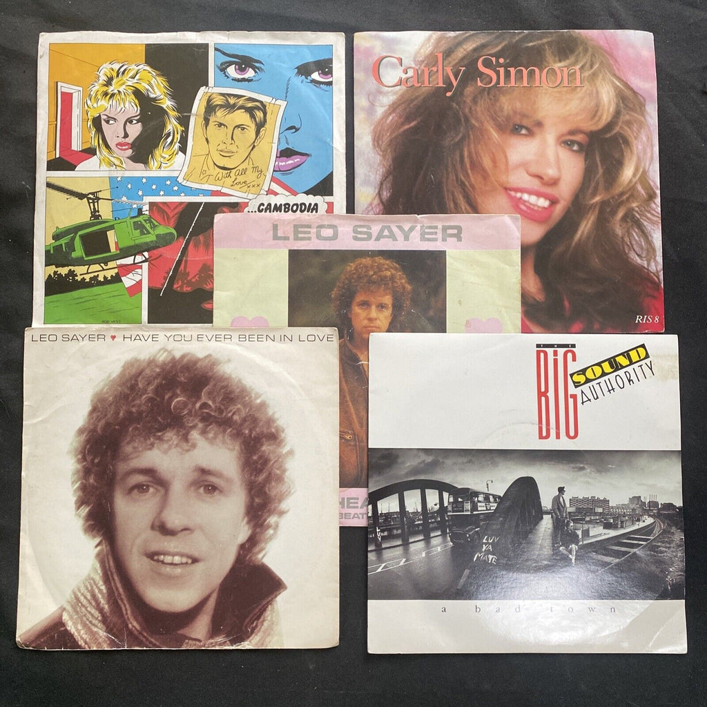 Vinyl Records 7" Singles 5 x 1980's  Kim Wilde, Leo Sayer, Carly Simon - 9438