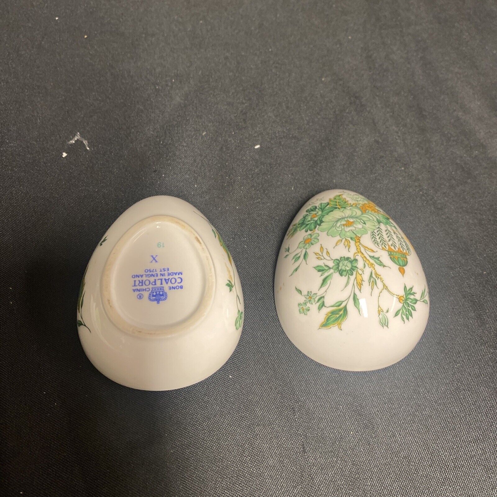 Trinket Box EGG - Coalport England Bone China Pretty Floral Egg - (9193)