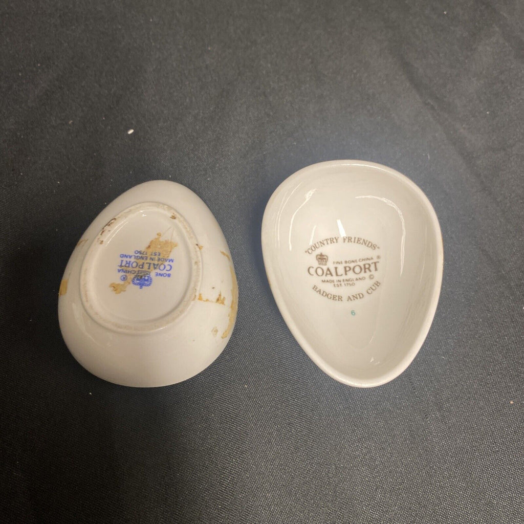 Trinket Box EGG - Coalport Bone China Country Friends Badger & Cub - (9191)