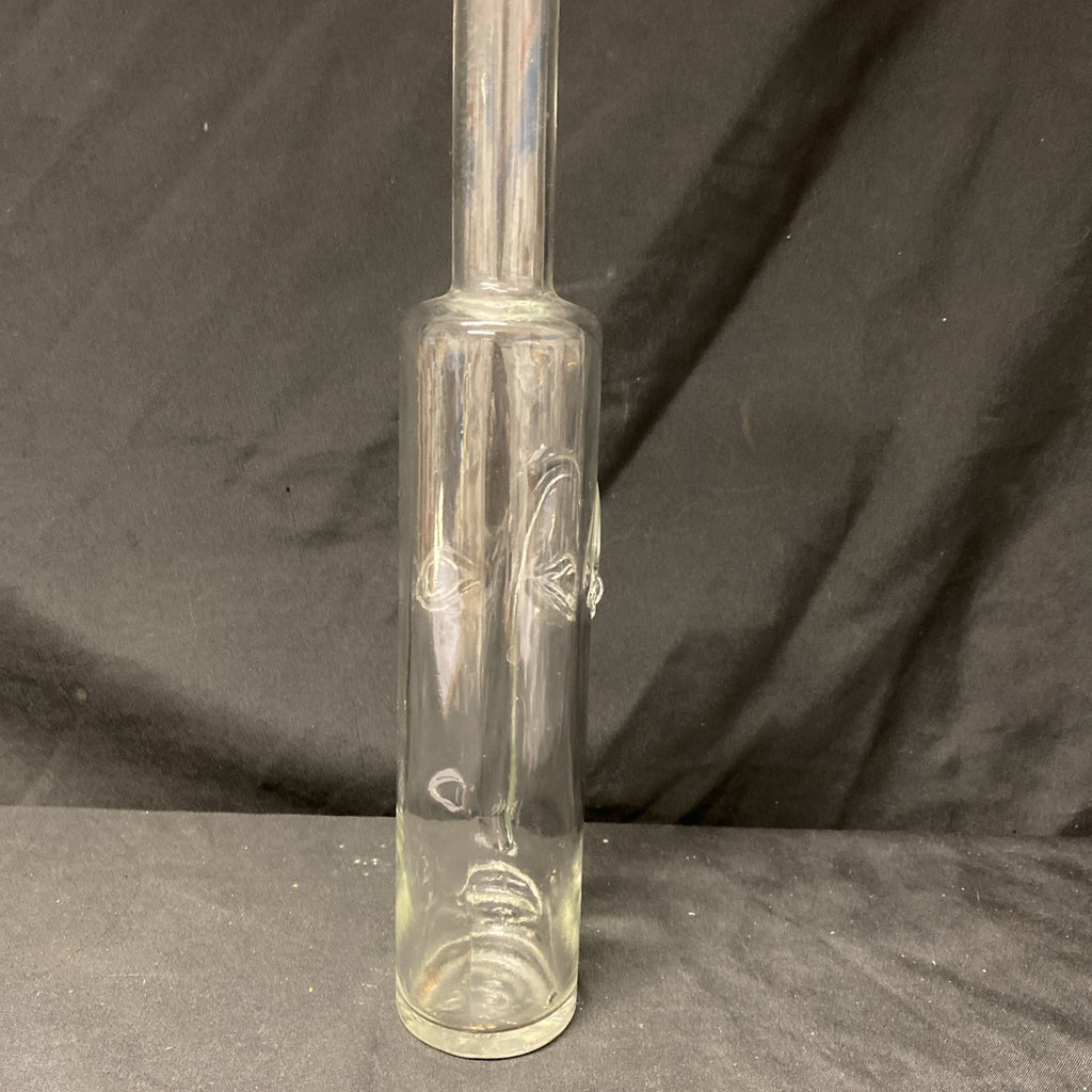 Italian Depose Klefla Glass Face Bottle tall 35cm rare - (1643)