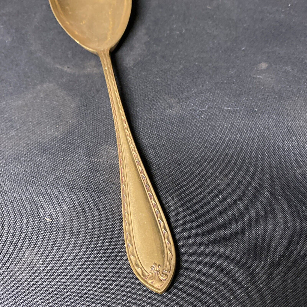 Vintage Dutch AUPHIR Gold Plated Large 23.5cm Serving Spoon / Fork - (5376)