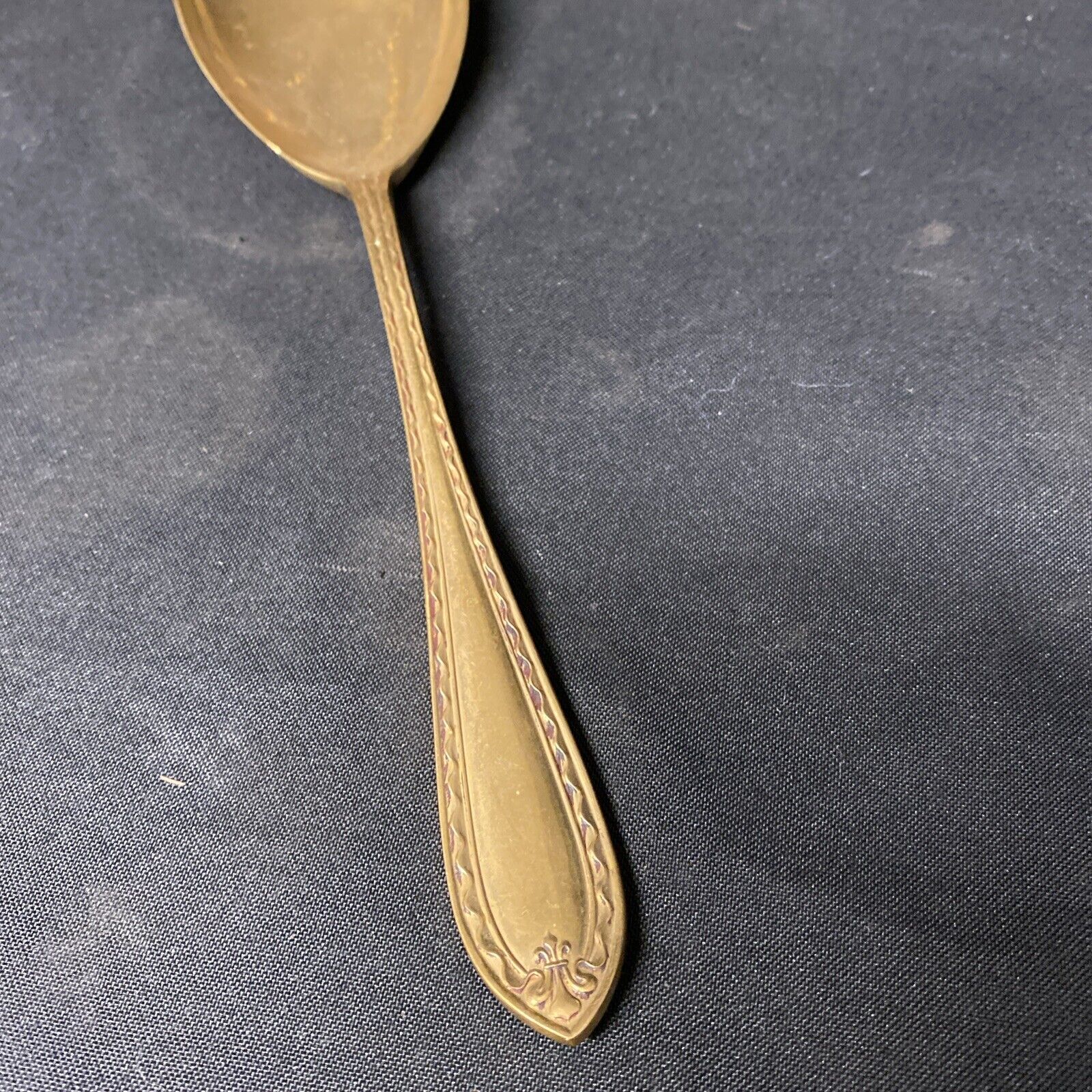 Vintage Dutch AUPHIR Gold Plated Large 23.5cm Serving Spoon / Fork - (5376)