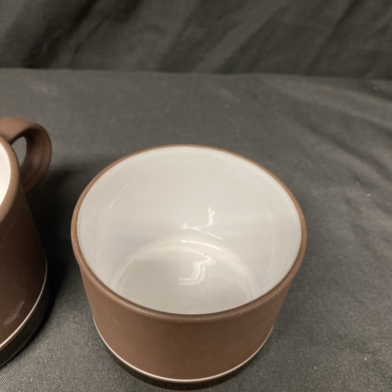 Hornsea CONTRAST Lancaster Vitramic England Milk Jug & Sugar Bowl 1976 (9289)