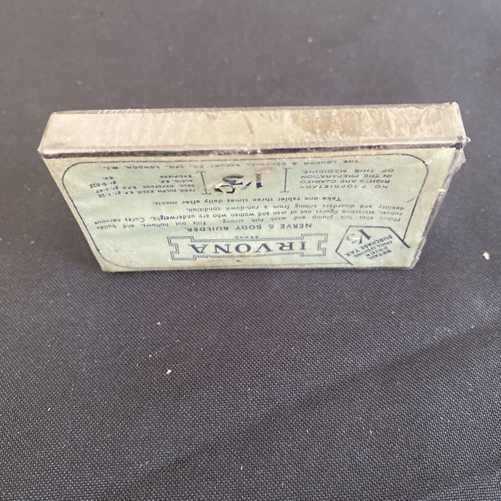 Antique Pharmacy Apothecary Unopened Irvona Nerve & Body Builder London - (9637)