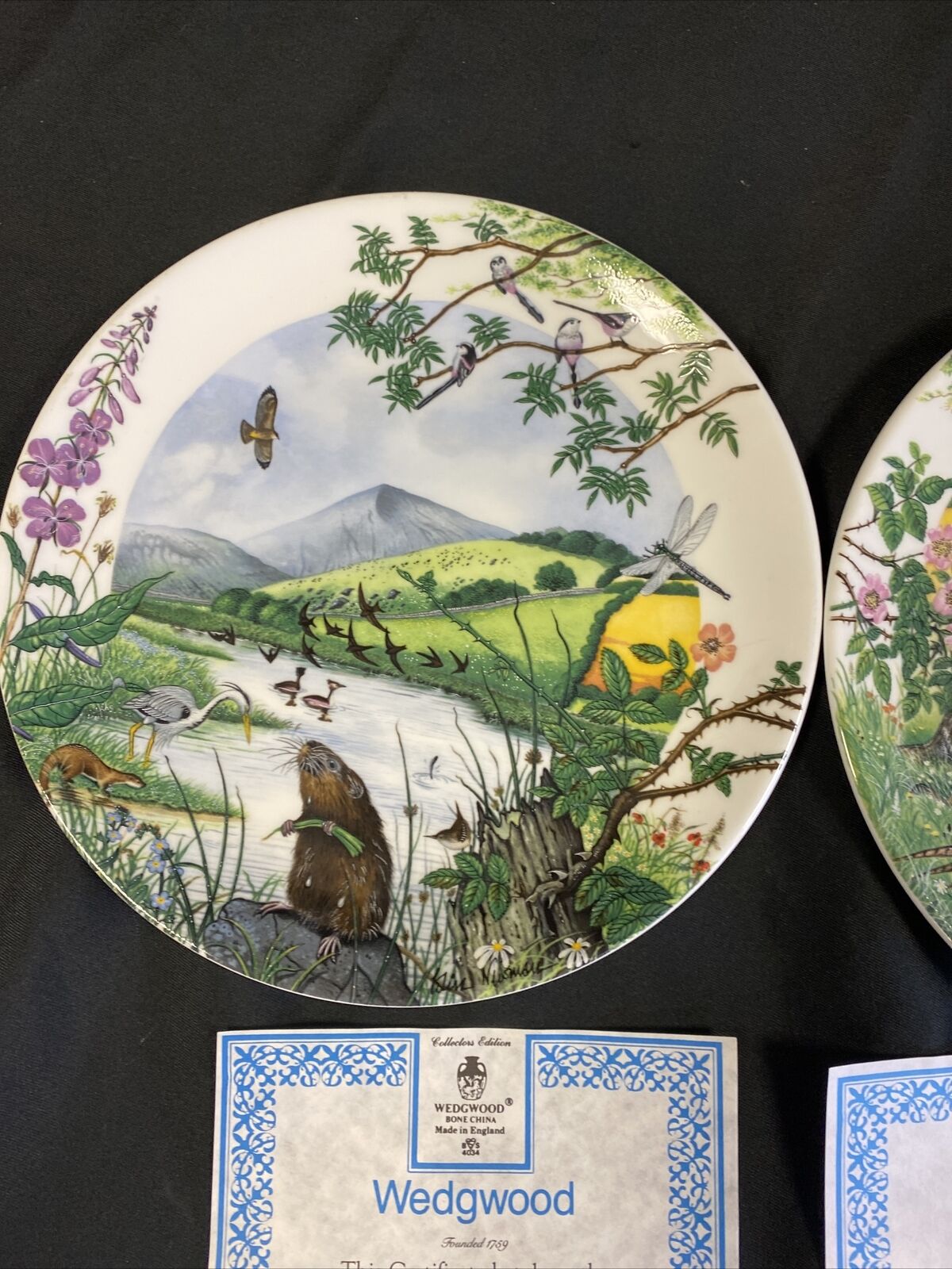 Wedgwood 1988 Collectors plates x 2 Meadows & Wheatfields  + The Lakeside -(7828