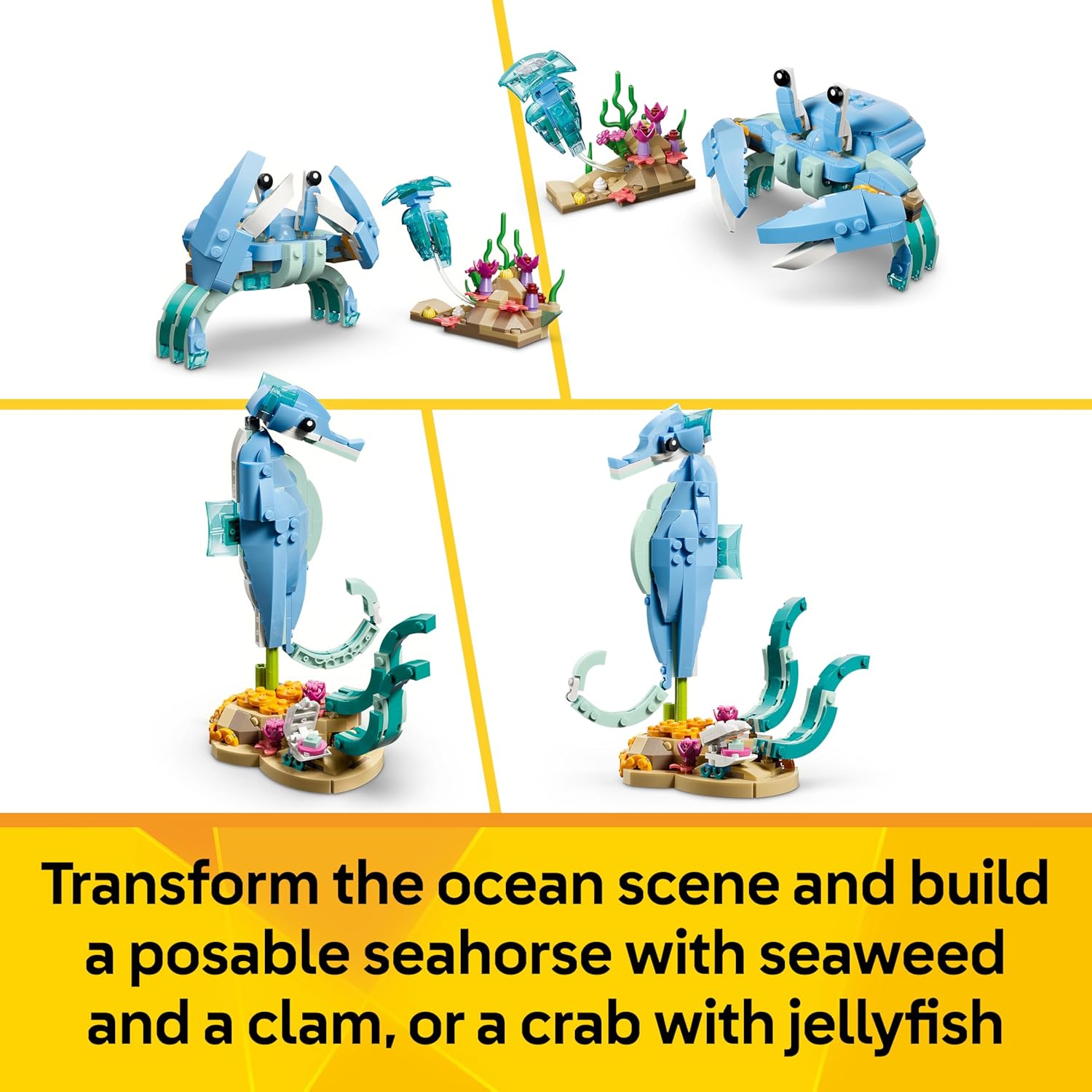 LEGO Creator 3 in 1 - Sea Animals: Beautiful Dolphins / Seahorse / Crab - 31385
