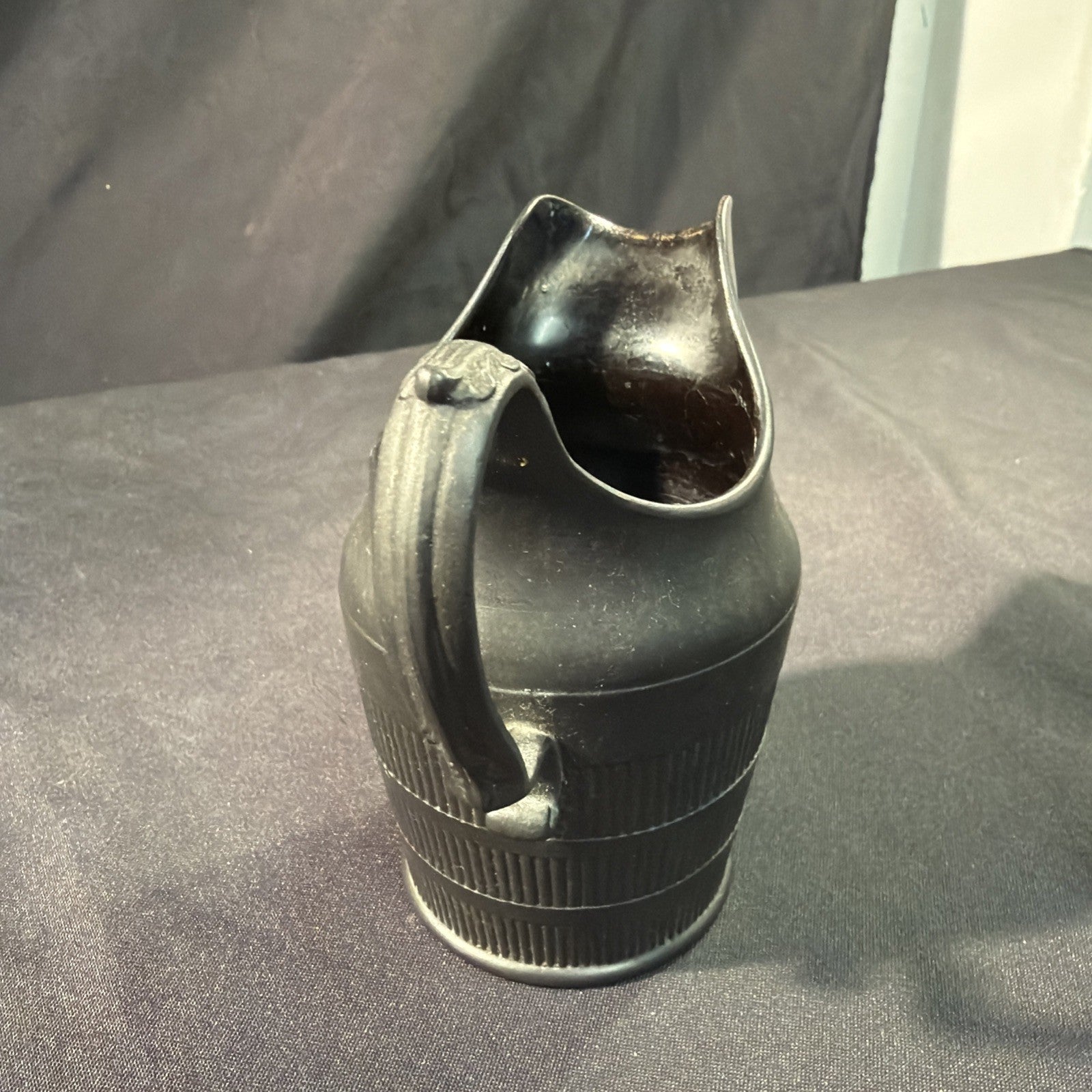 Vintage Black Basalt Jug / Creamer 12cm tall Wedgwood? - (1979)