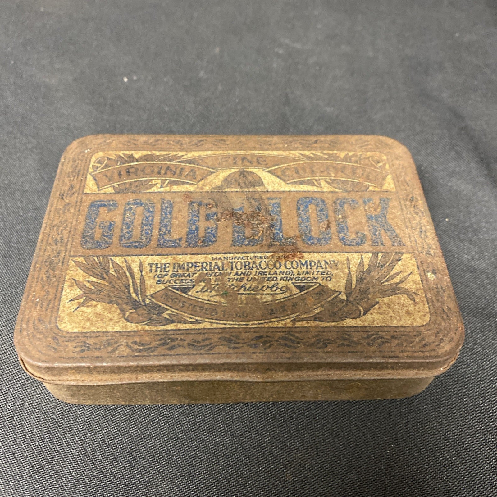 Vintage Gold Block Imperial Tobacco Company Tin - (1726)