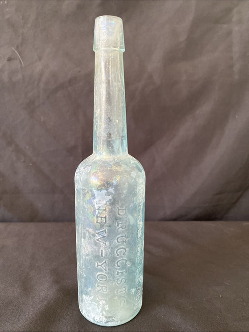 Antique Glass Bottle Florida Water Druggists New York Murray & Lanman - (1022)