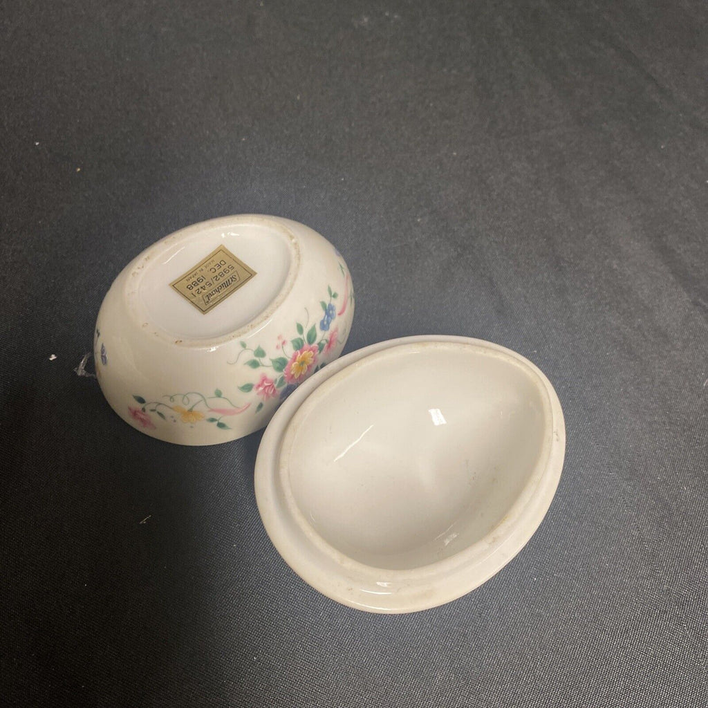 Trinket Box EGG - St Michael Marks and Spencer Pottery Egg England - (9215)