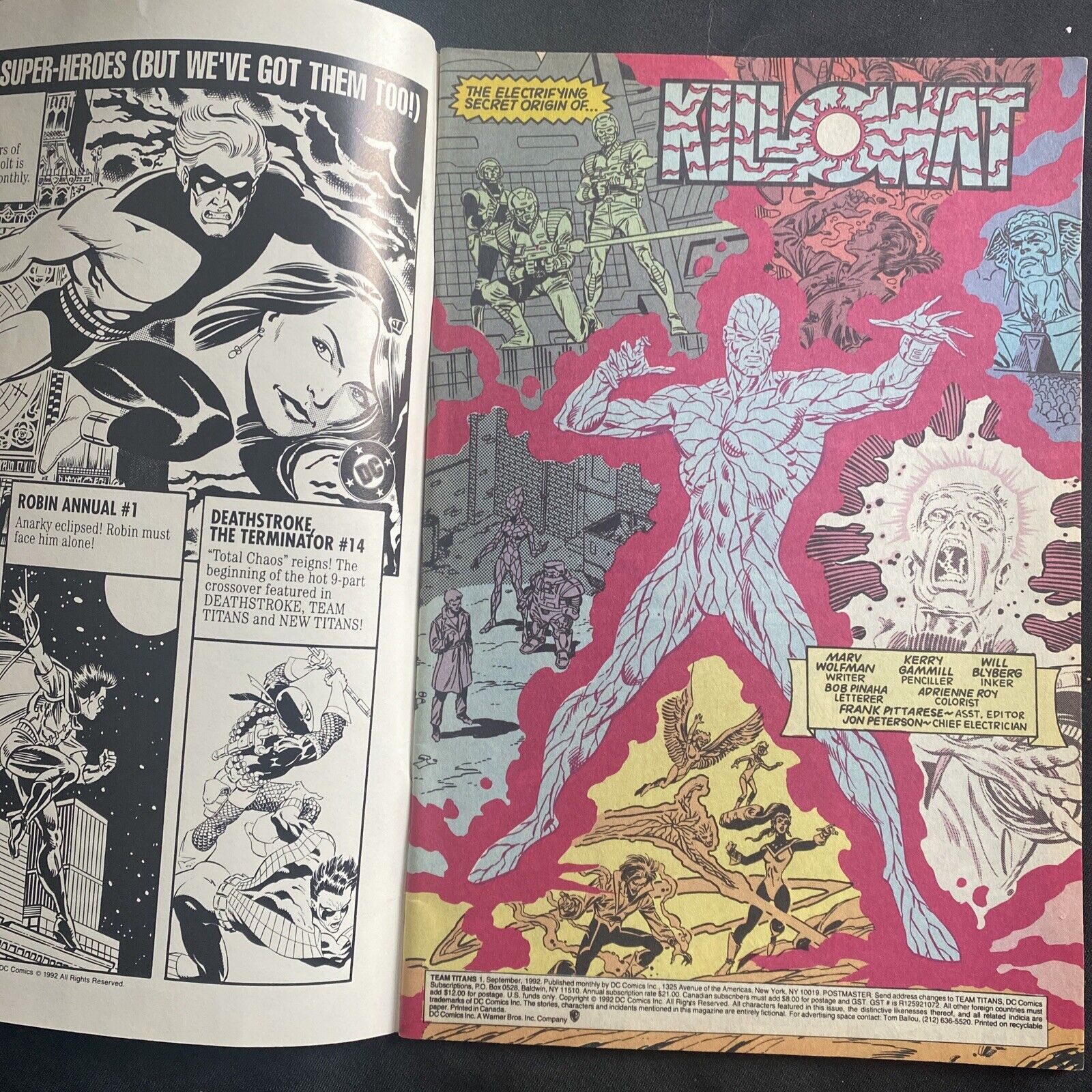 COMIC - DC Comics Tales of TEAM TITANS - Sep 1992 - High Voltage - (8814)