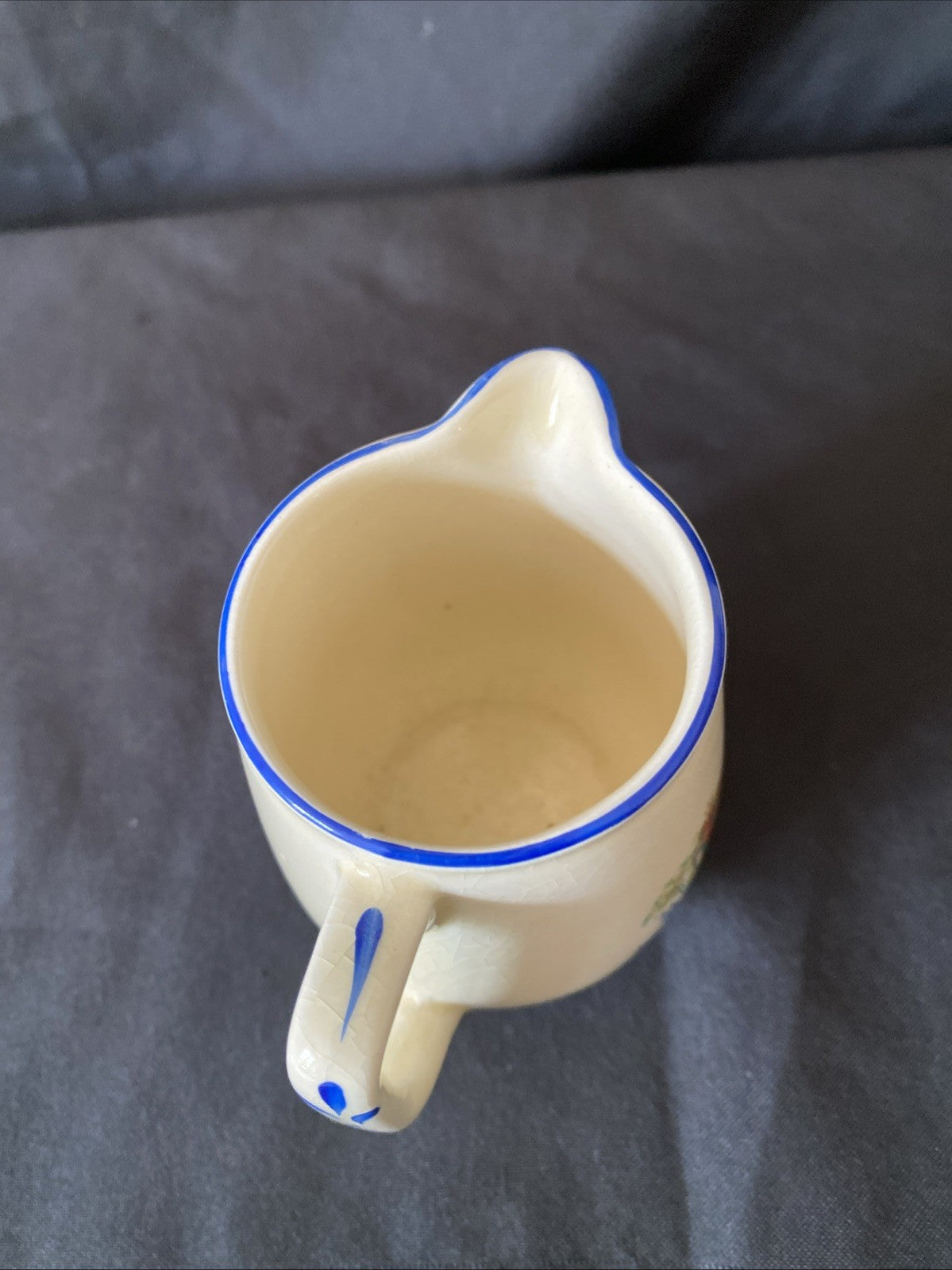 Antique Cream Jug Oxford Backstamp Sadler? Crinoline Lady Design 8cm tall (5832)