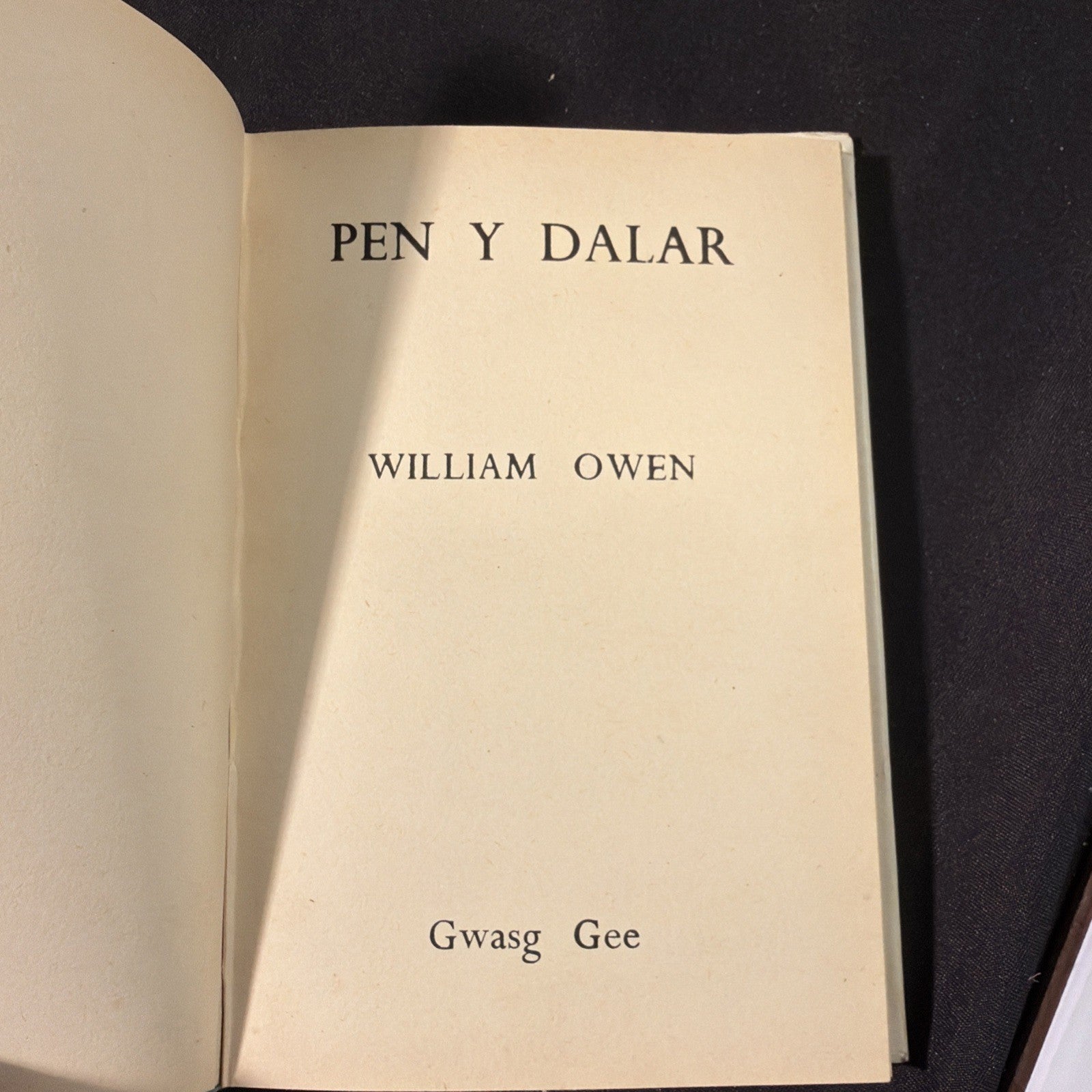 Pen Y Dalar, William Owen - Welsh Language book with DJ - (1844)
