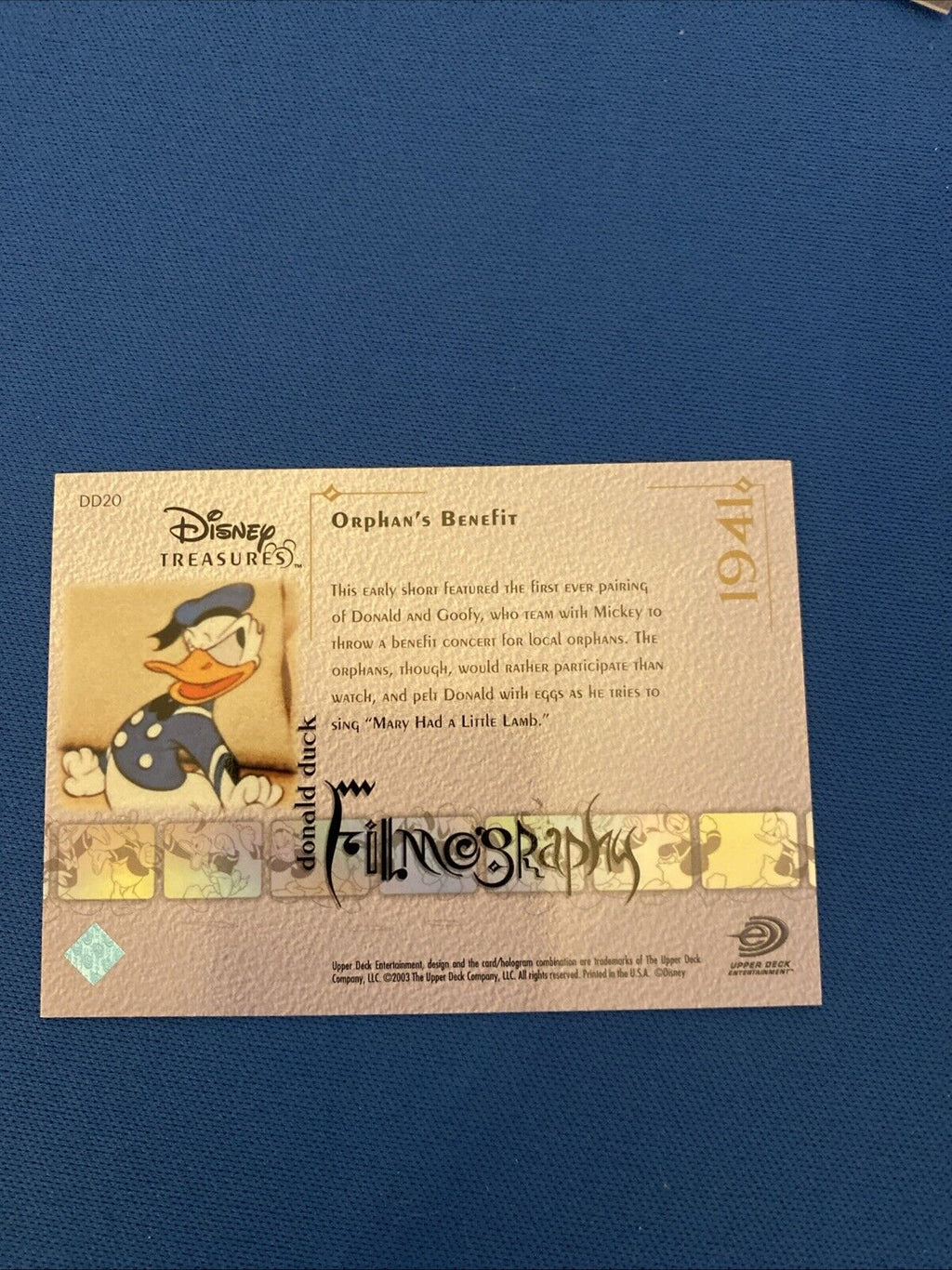 Upper Deck 2003 Disney Treasures Donald Duck filmography x21 Trading Cards (5757