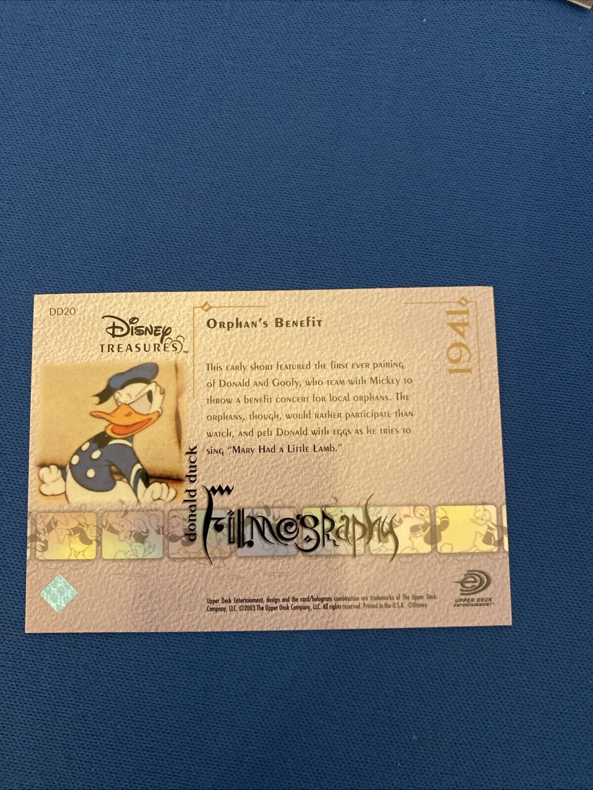 Upper Deck 2003 Disney Treasures Donald Duck filmography x21 Trading Cards (5757