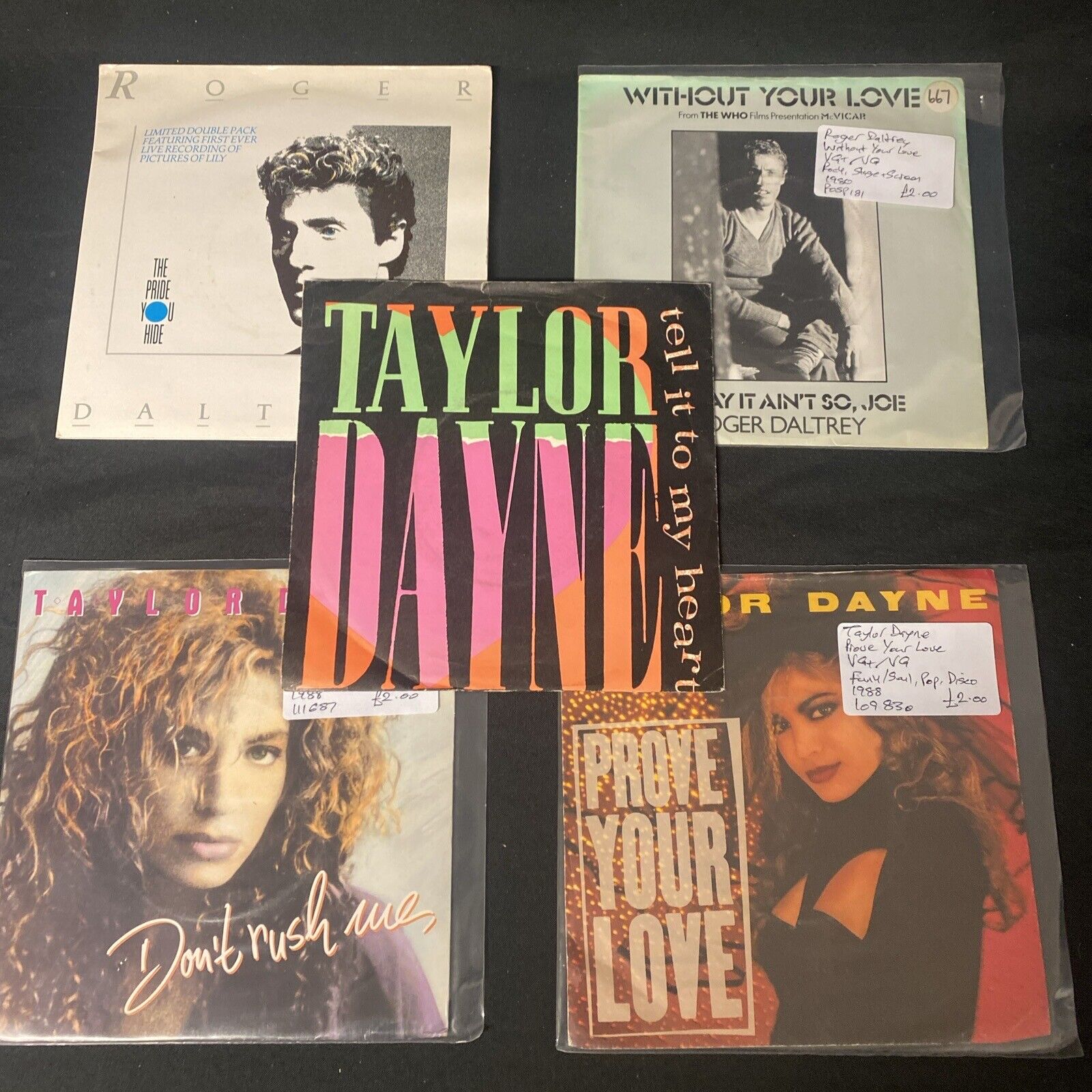 Vinyl Records 7" Singles 6 x 1980's Taylor Dayne / Roger Daltrey - (9477)