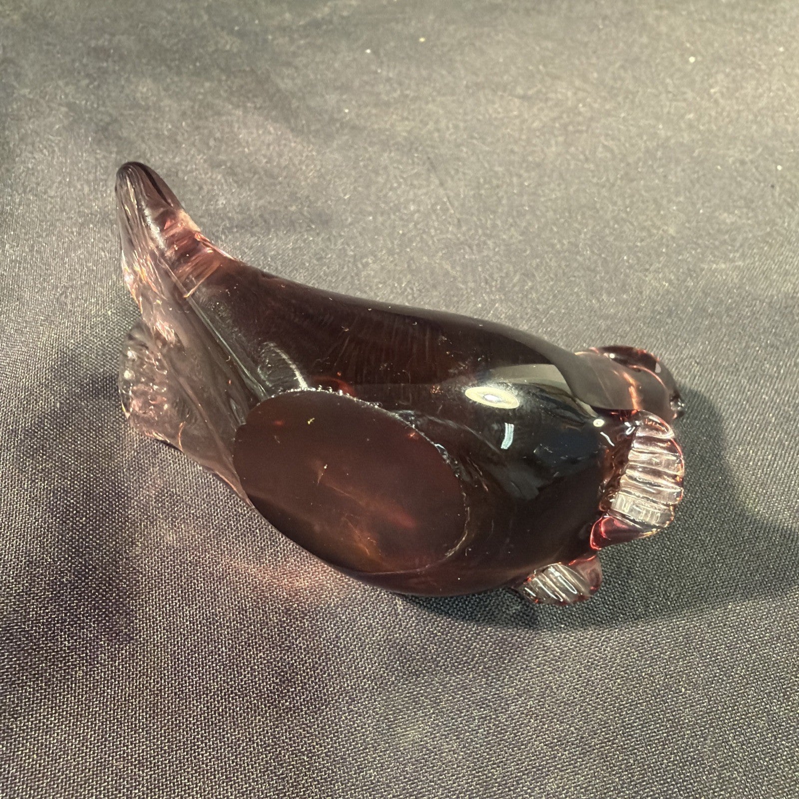 Murano Glass Seal Pink Glass 10cm Vintage 1960's - (2083)