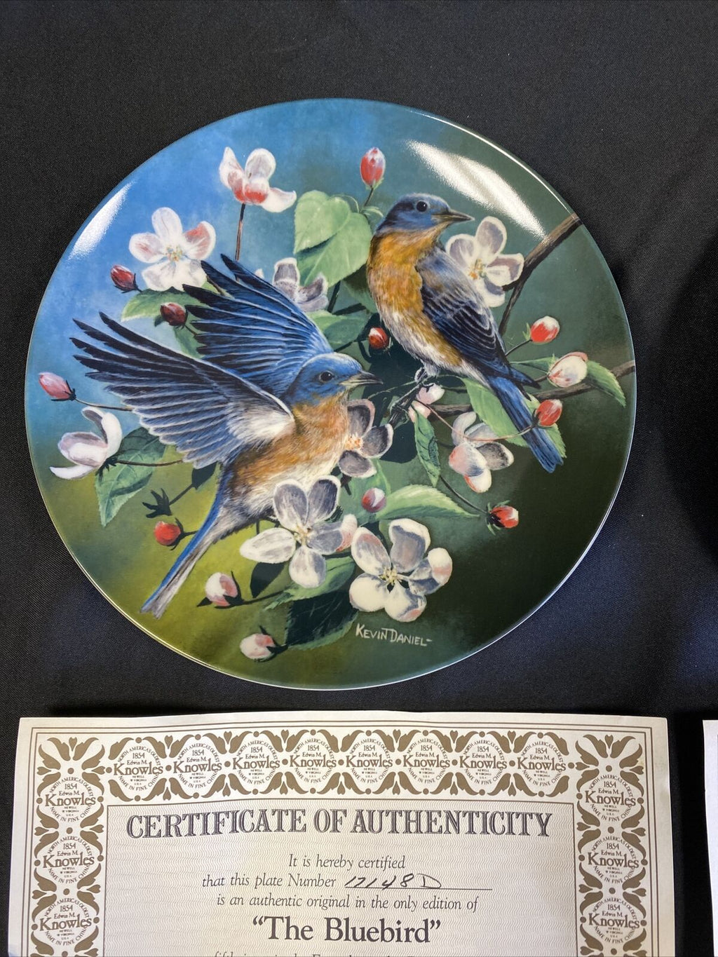 Knowles 1985 Birds in Your Garden Plates x 2 The Chickadee & The Bluebird (7835