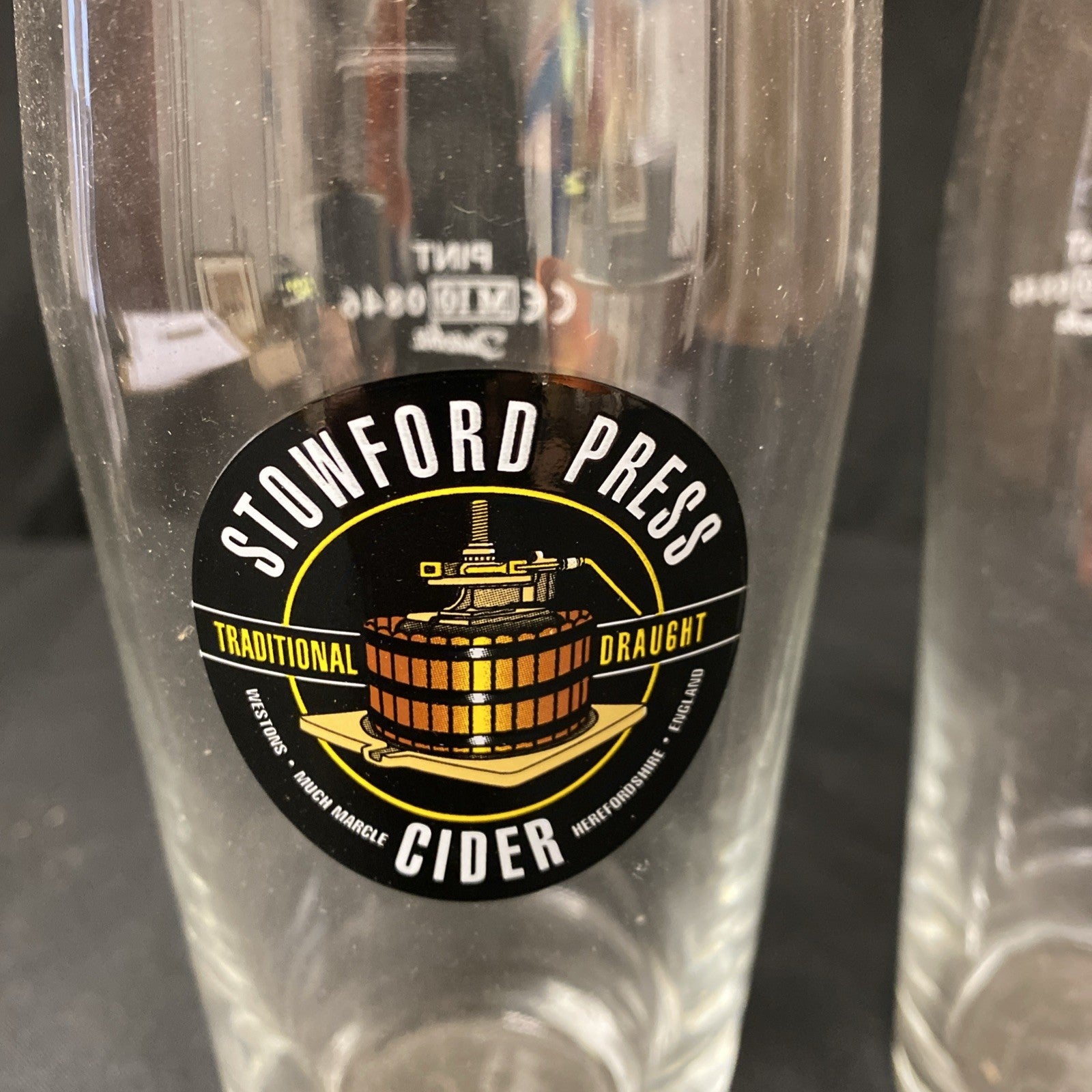 2X Stowford Press Pint Glasses Lager Beer Cider Drinks Home Bar Pub Party -(1339)