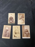 Victorian Carte De Vista CDV's x 5 Features Ladies Nice lot, London - (5445)