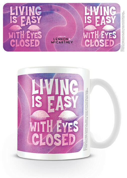 MUG Boxed Ceramic - MUSIC - Lyrics Lennon & McCartney (Living is easy with eyes closed)