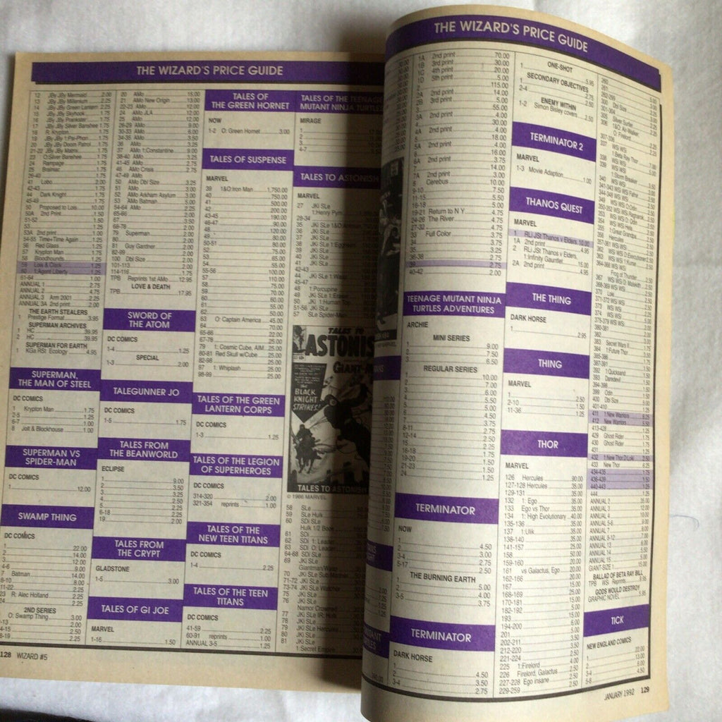 WIZARD Comic Collectors book and price guide No 5 January 1992 - (8897)
