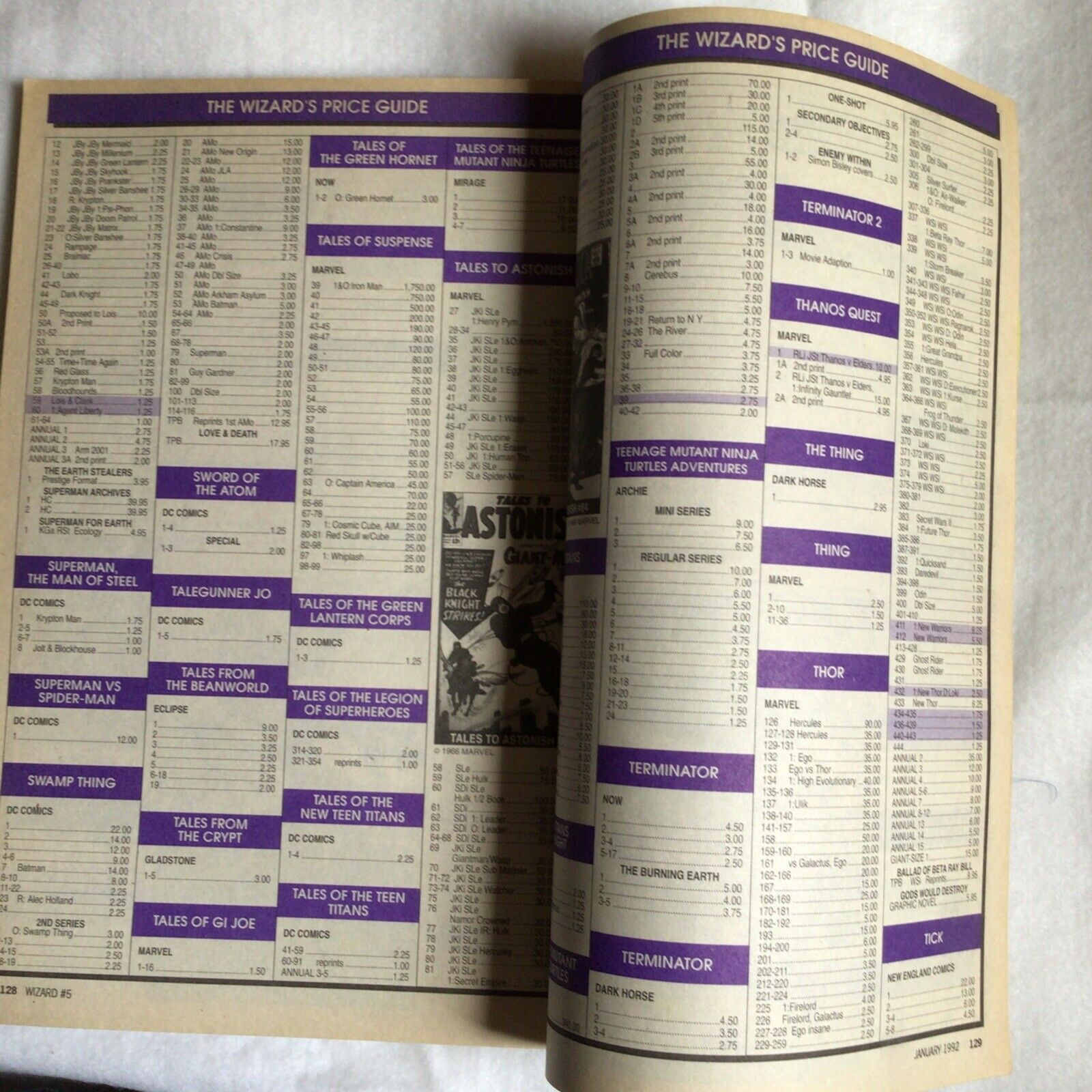 WIZARD Comic Collectors book and price guide No 5 January 1992 - (8897)