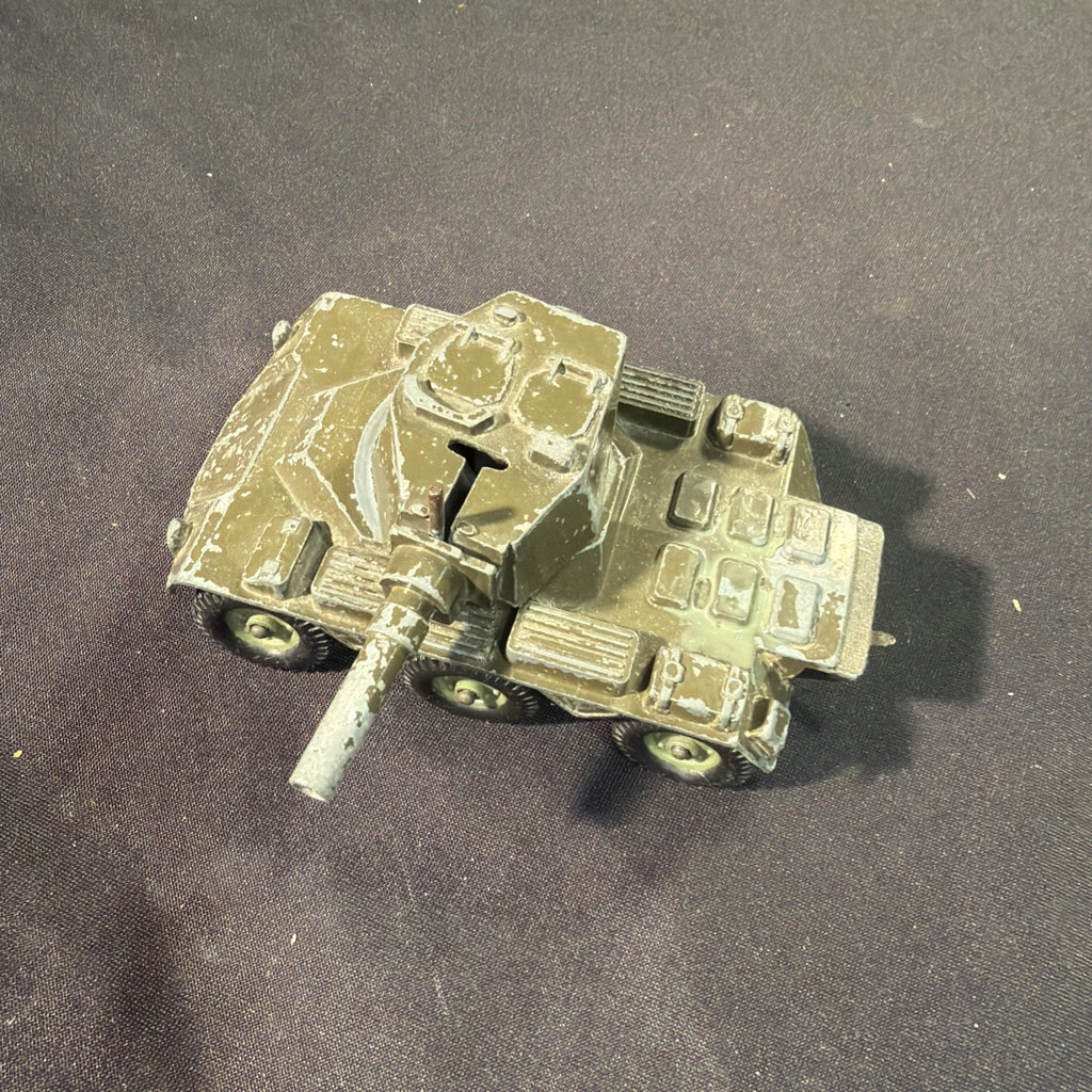 Crescent Toys 6x6 Armoured Military Vehicle w/ Cannon Vintage Diecast England -(2045)