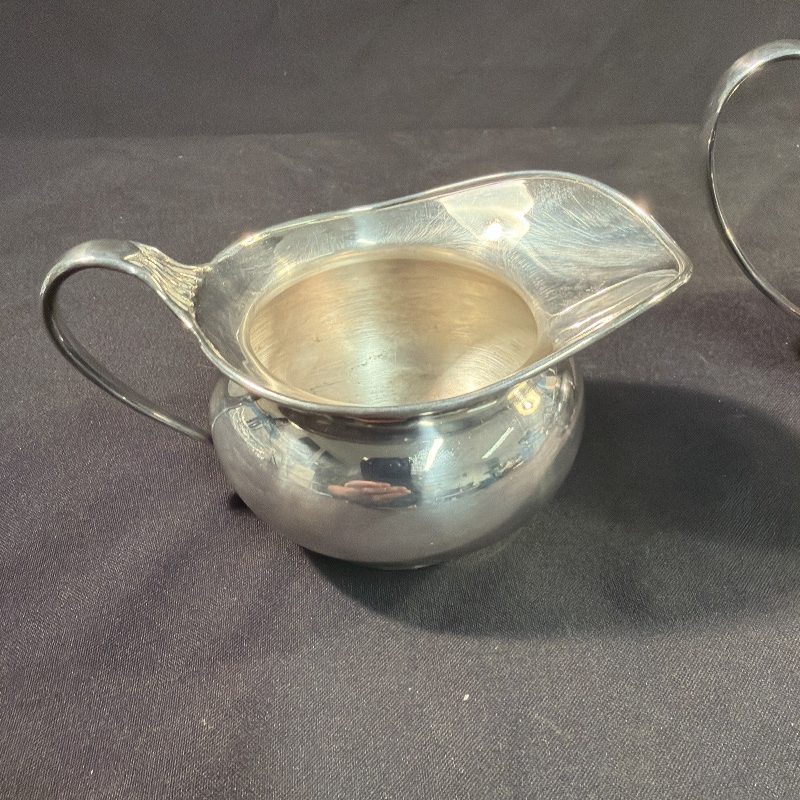 Silver Plate 1920's Sugar Bowl and Creamer Excellent Condition - (2059)