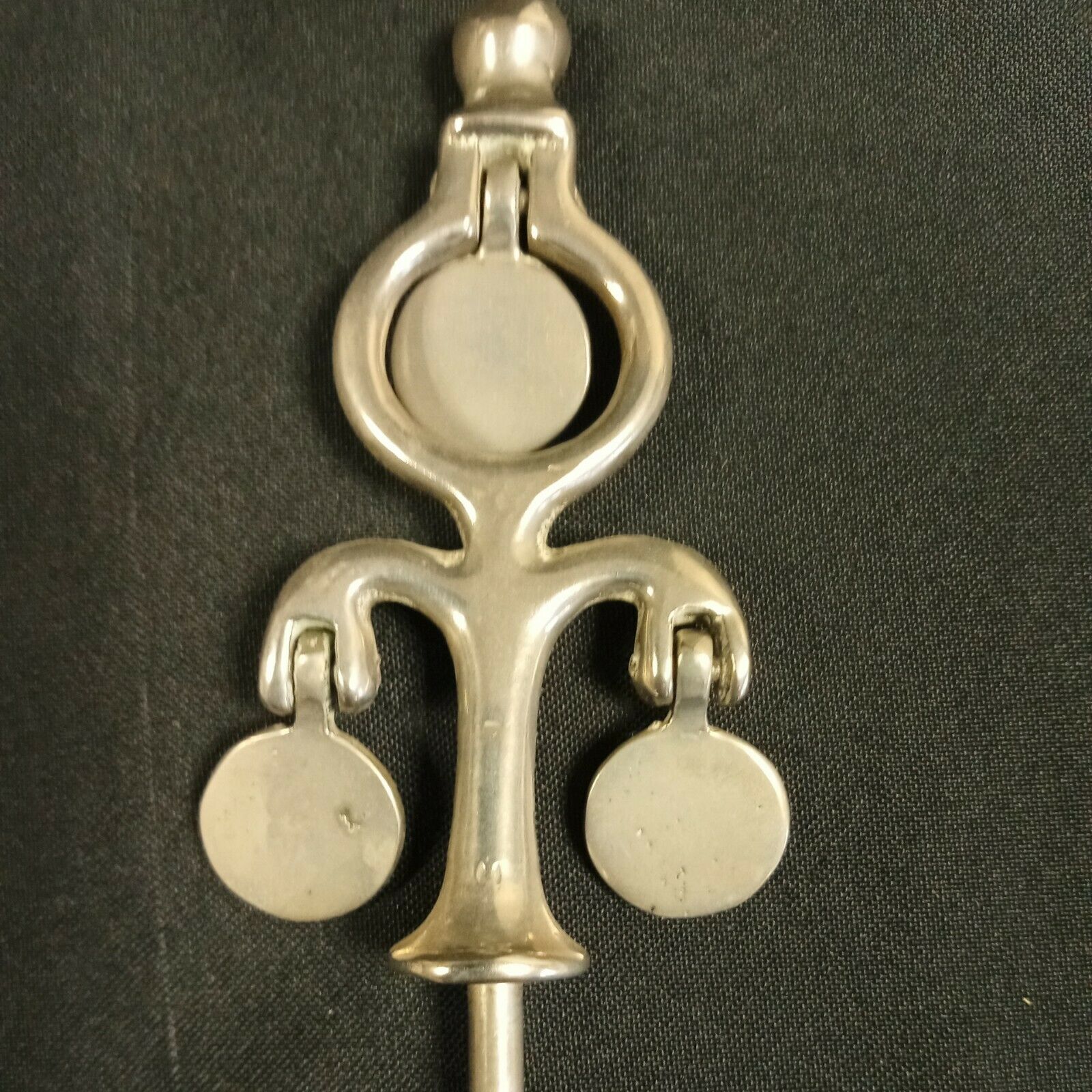 Vintage Heavy Horse Brass Metal Decoration Turret Triple Plate Swinger - (8251)