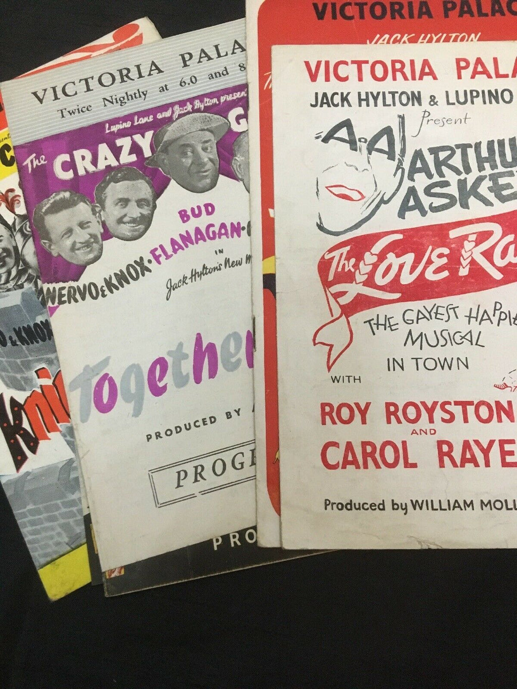 Victoria Palace 1950's Theatre programmes x 6 Flanagan Nervo Knox Askey Etc - (2948)