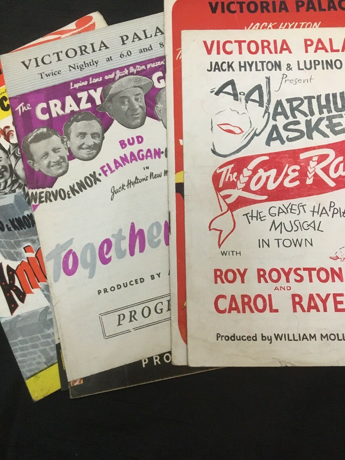 Victoria Palace 1950's Theatre programmes x 6 Flanagan Nervo Knox Askey Etc - (2948)