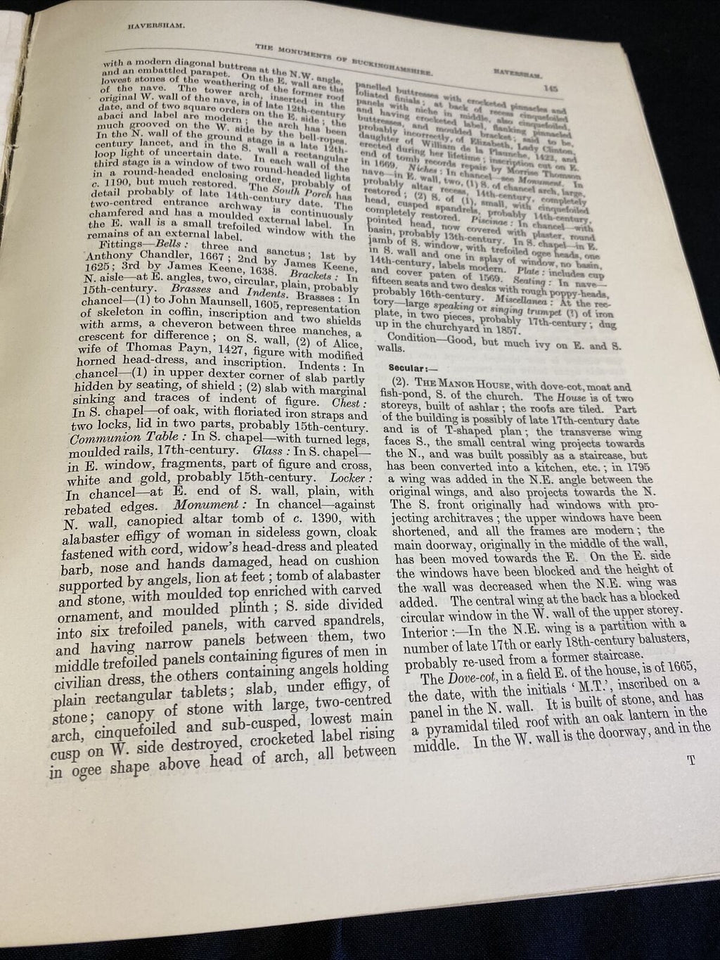 Royal Commission on Historical Monuments Buckinghamshire North Book 1913  - (7674