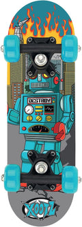 Xootz Mini Skateboard 17" Kids age 3+ Blue Robot Design