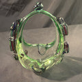 Murano Red Blue and Green Glass Basket ornament vintage 1970's - (2086)