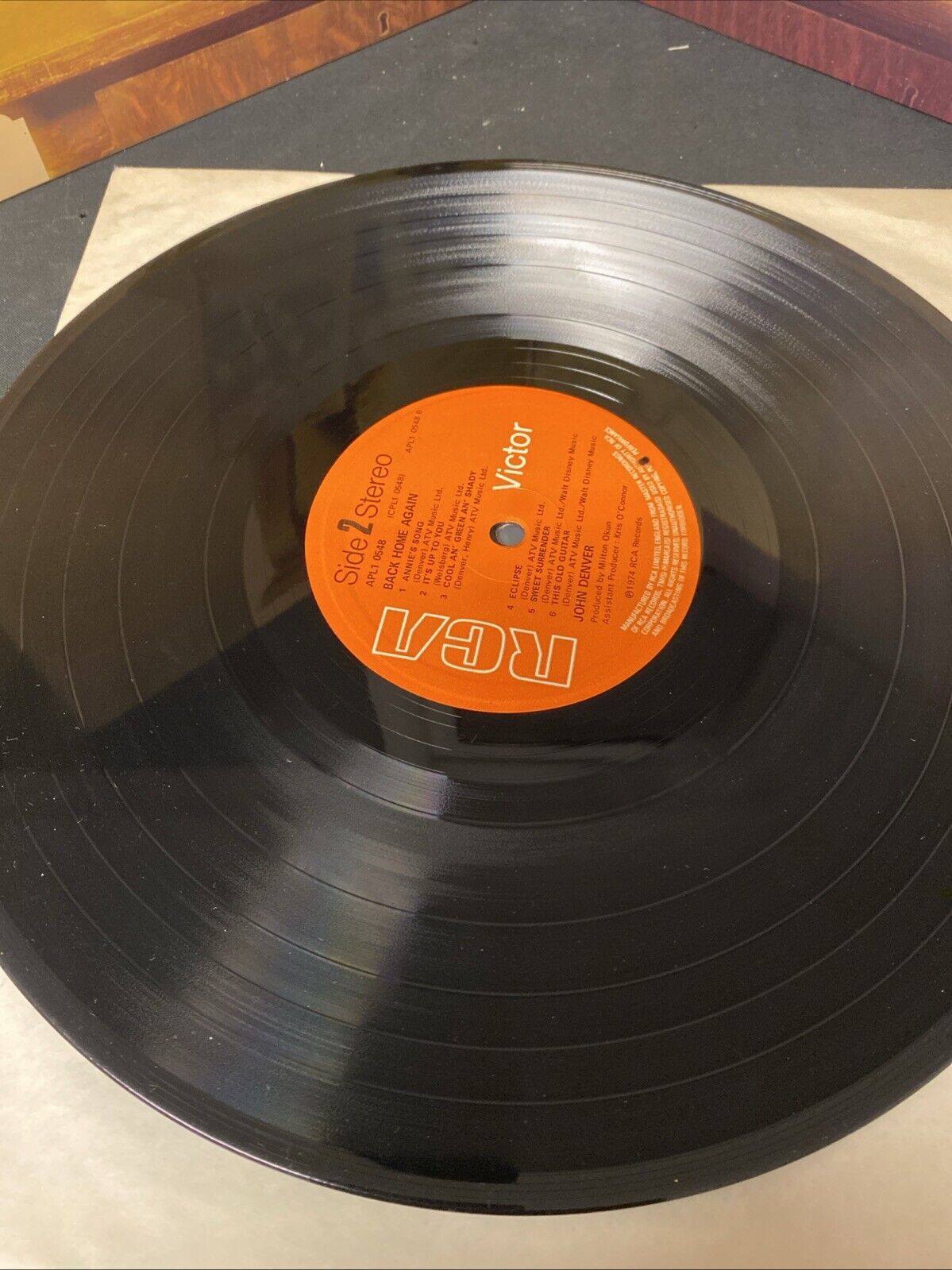 VINYL RECORD - John Denver - Back Home Again - 1974 Album Ex Cond - (5651)