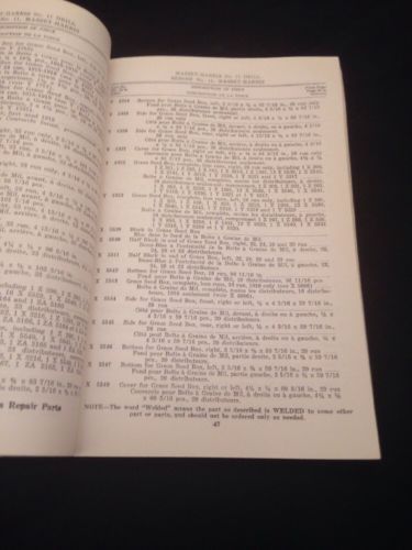 Massey - Harris Company - Repair parts lists for No 11 Drill 1939 (1266)