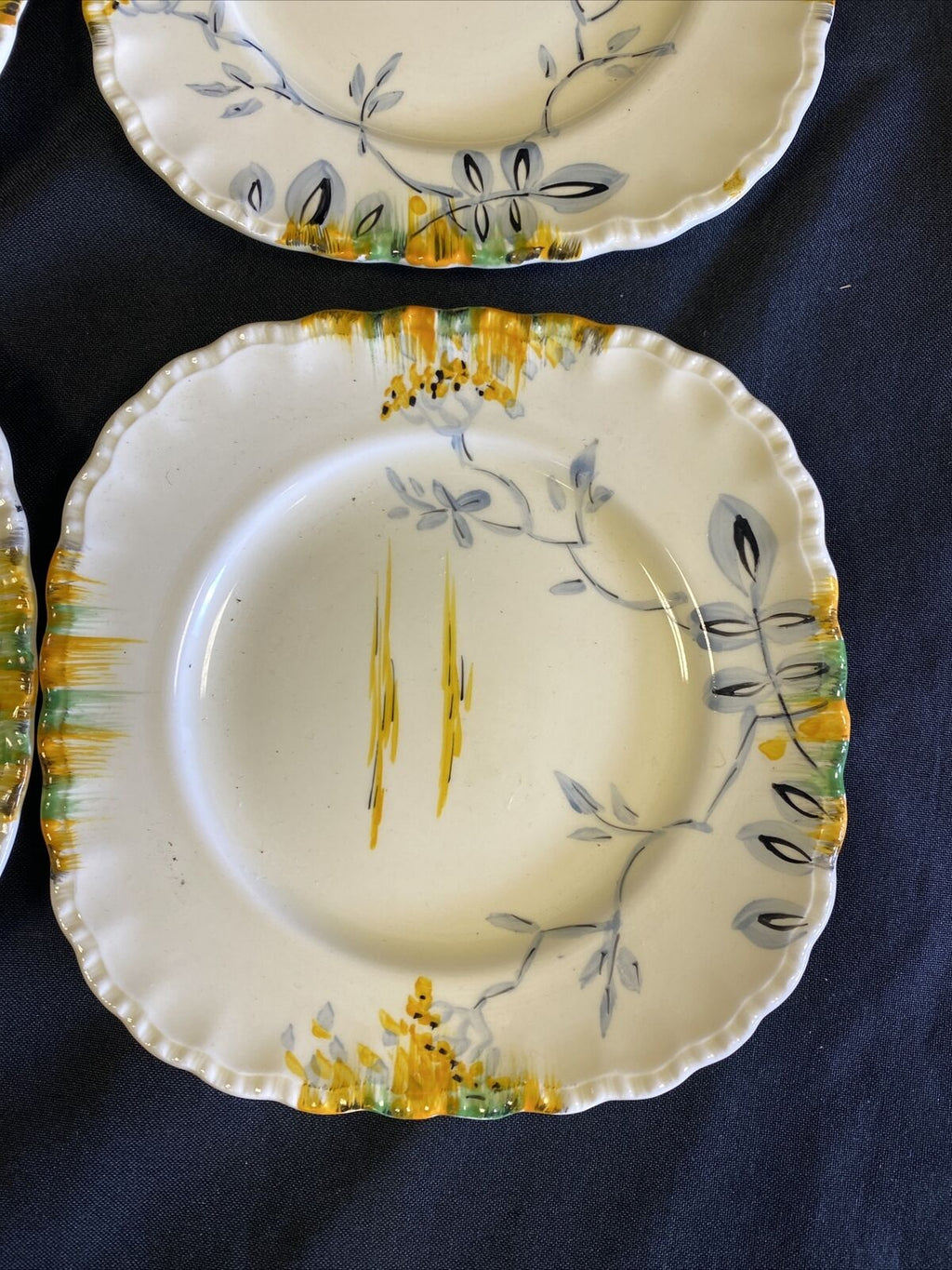 Grindley 15cm Tea Plates x 4 Art Deco design Otis - Excellent condition - (7565)