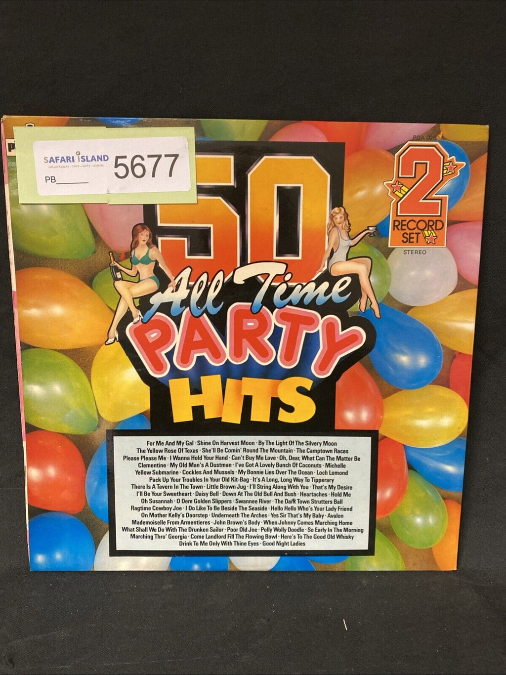 VINYL RECORD - 50 All Time party hits - Double LP 1970's - (5677)