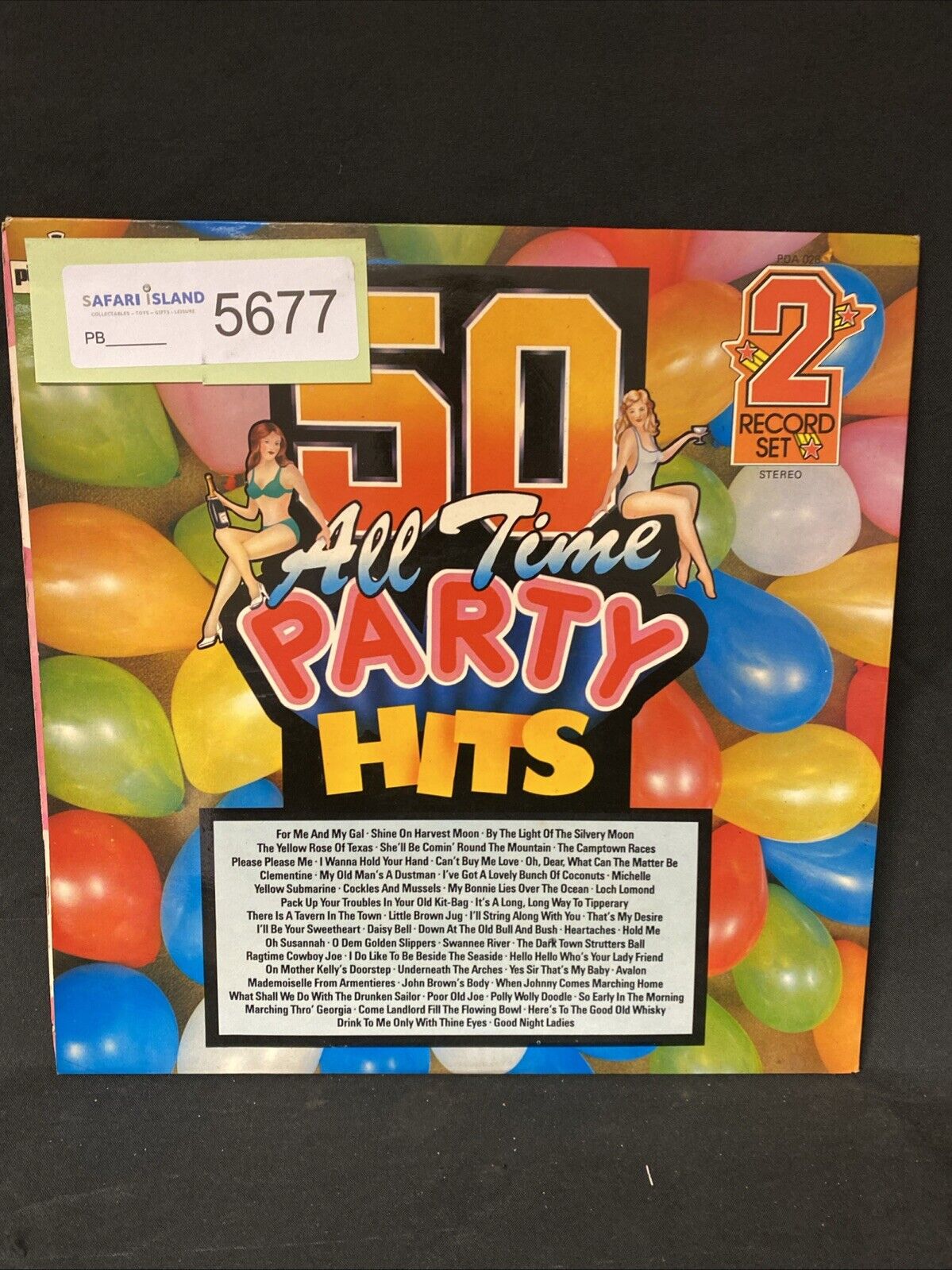 VINYL RECORD - 50 All Time party hits - Double LP 1970's - (5677)