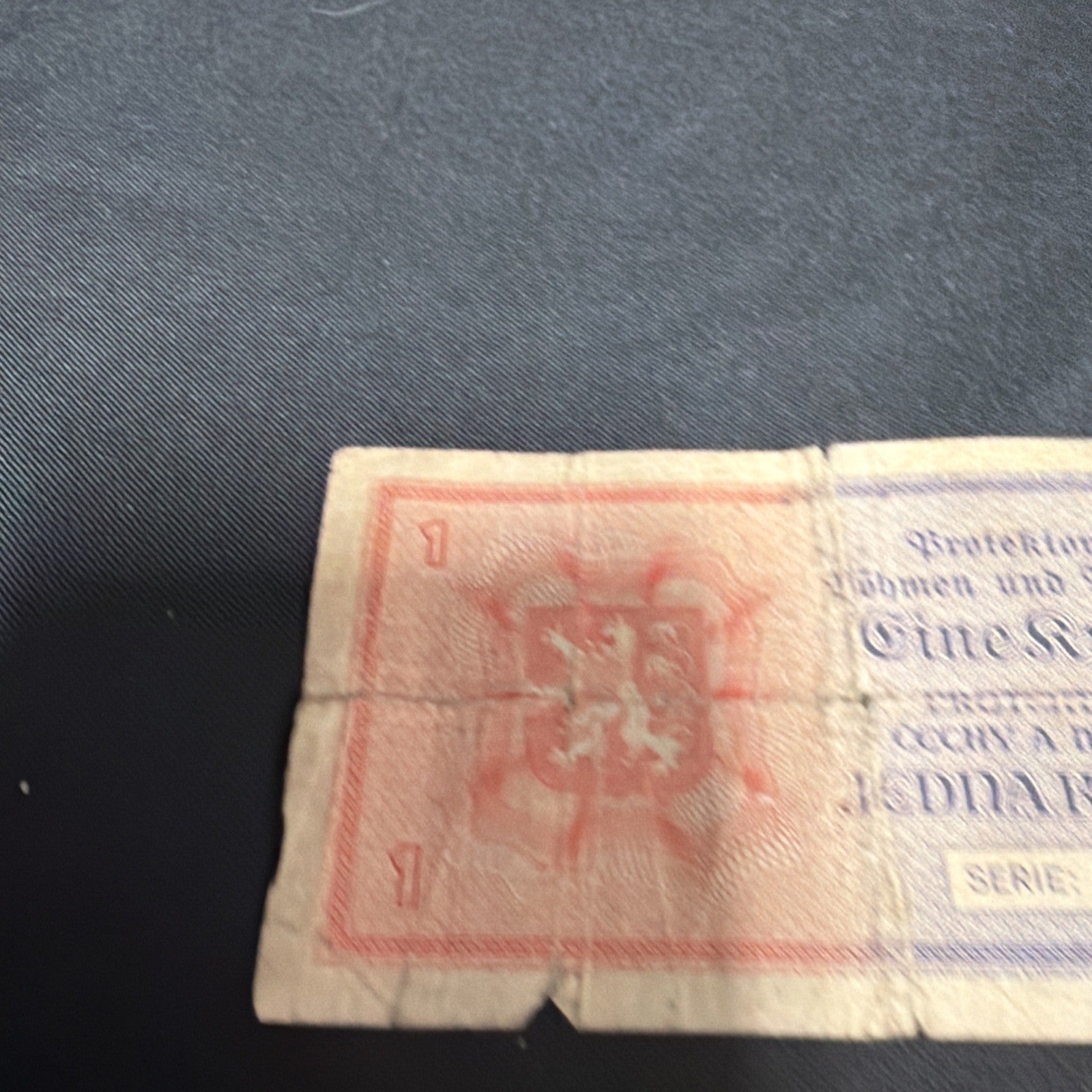 Bank Note Antique Bohemia & Moravia 1 Koruna 1940 Circulated - (2317)
