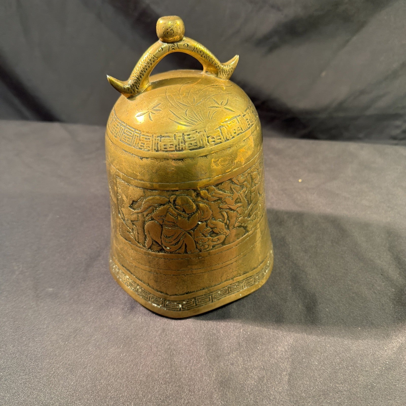 Antique Shanghai 1920 Gong Bell Heavy Brass - (1990)