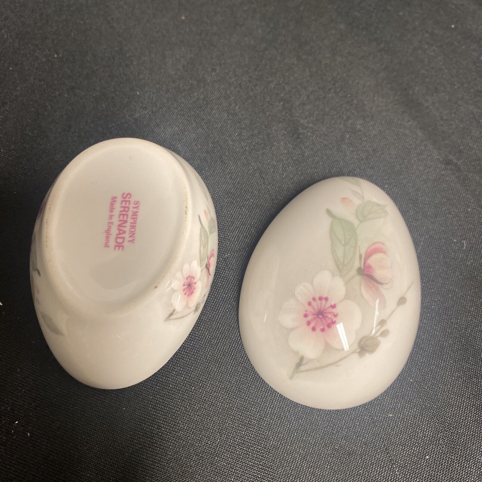 Trinket Box EGG - Symphoney Serenade Bone China Egg Floral Design - (9223)
