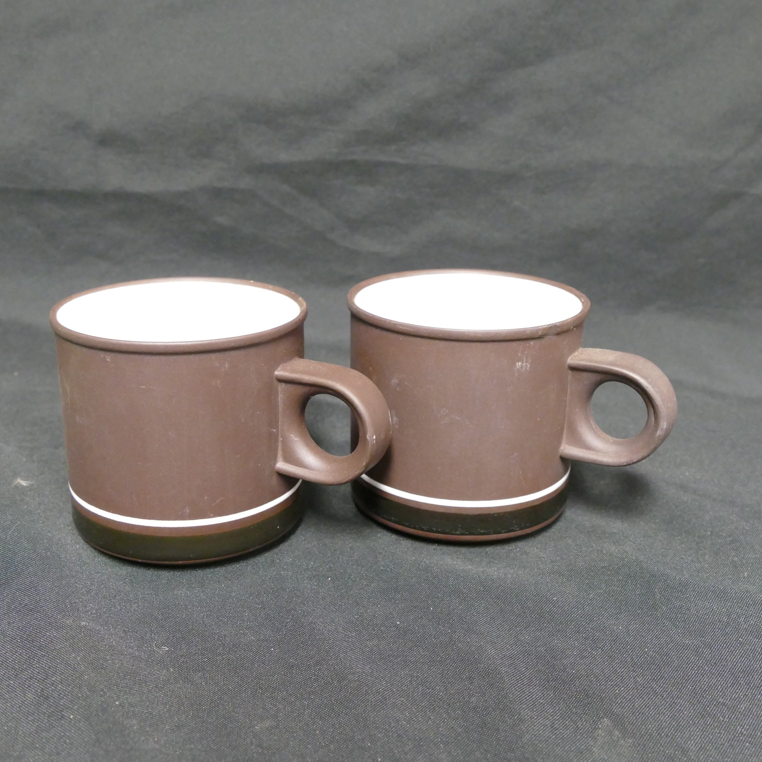 Hornsea CONTRAST Lancaster Vitramic England 2 x Coffee Cups 1976/77 (9268)
