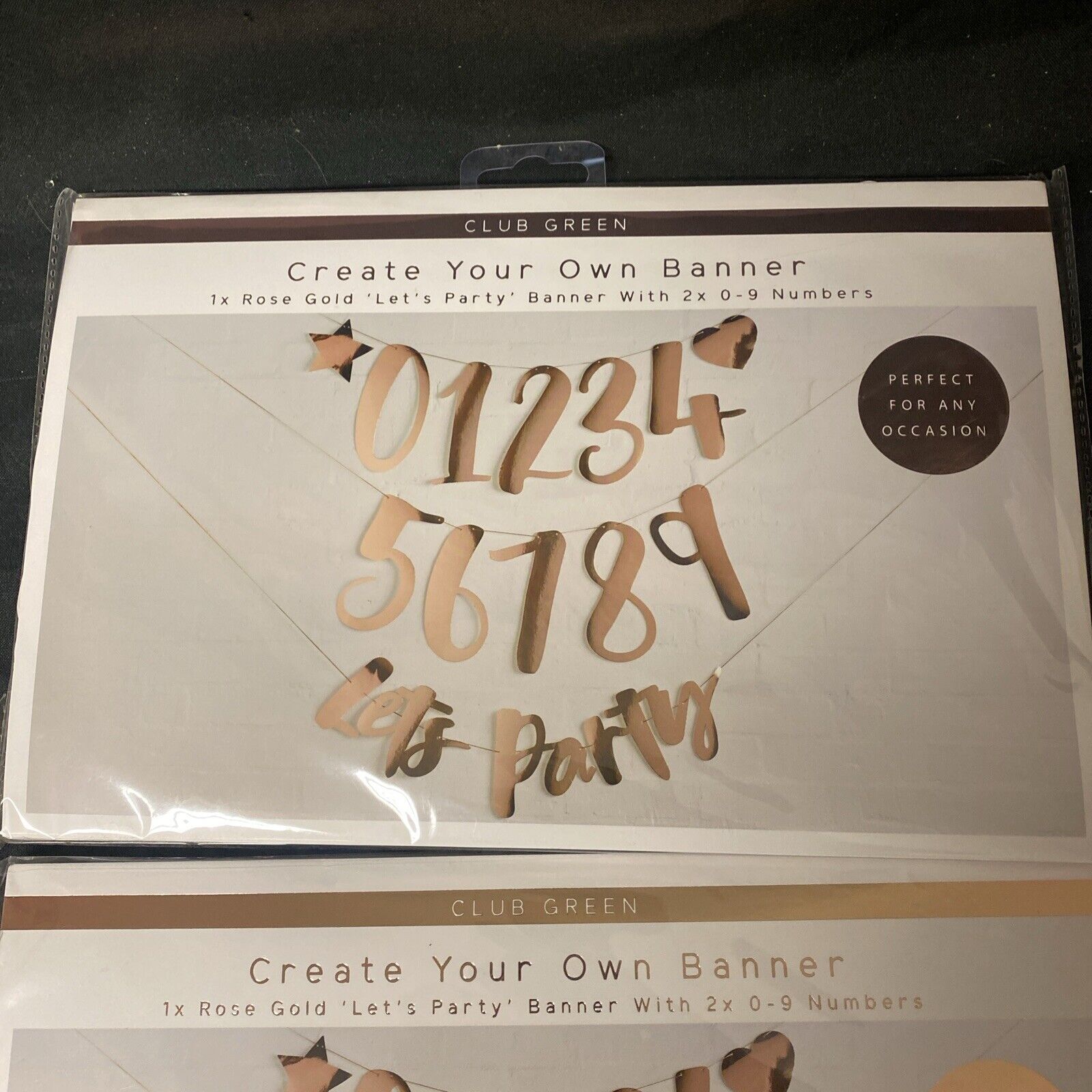 Club Green - Create Your Own Banner - x 2 packs ROSE GOLD Party Birthday (5333)